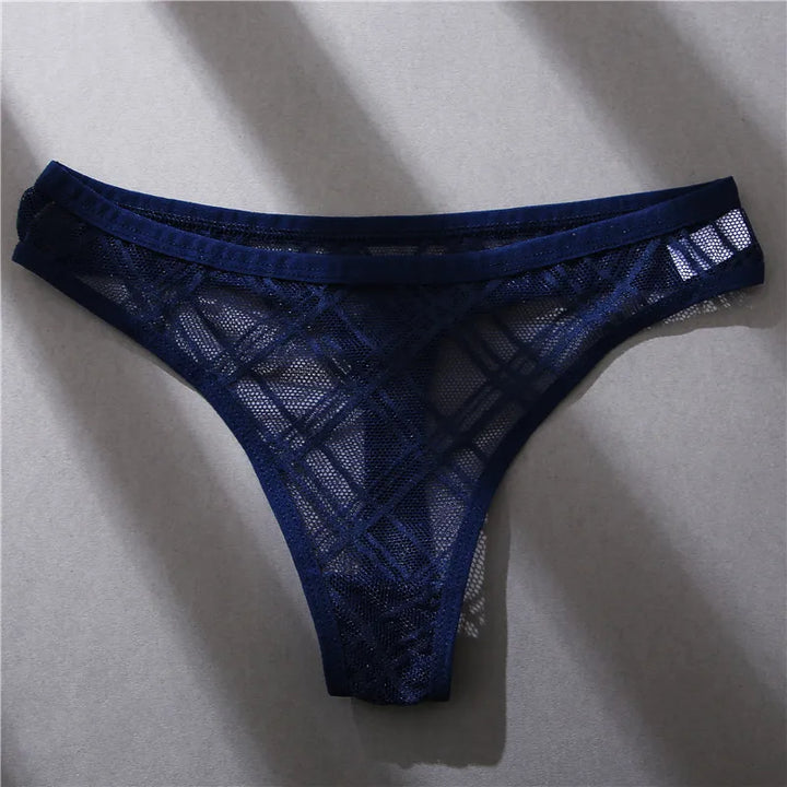 Sexy Mesh Women's Thongs Low Rise Waist G-String Female Transparent Panty Hollow Out T-Back Girl Intimate Underwear Lingerie