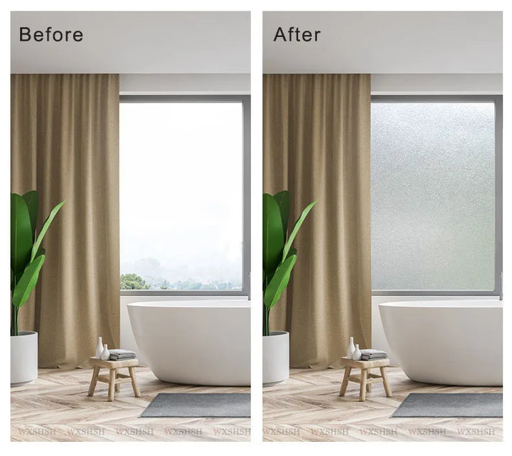 Frosted Glass Sticker No Glue Window Sticker Privacy for Office Bathroom Bedroom Shop Static Cling Window Film