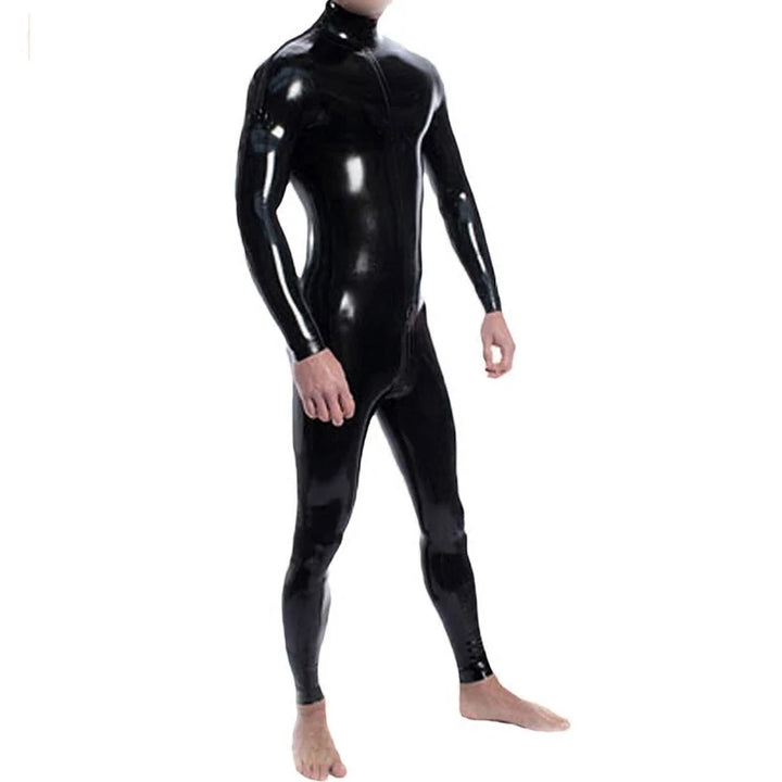 Sexy Black Coverall Bodysuit Adult Latex Rubber Catsuit For Men and Women Unisex Latex Suit Bodysuit No Hood