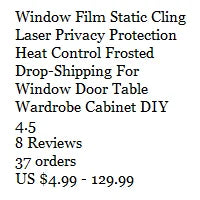 Frosted Glass Sticker No Glue Window Sticker Privacy for Office Bathroom Bedroom Shop Static Cling Window Film