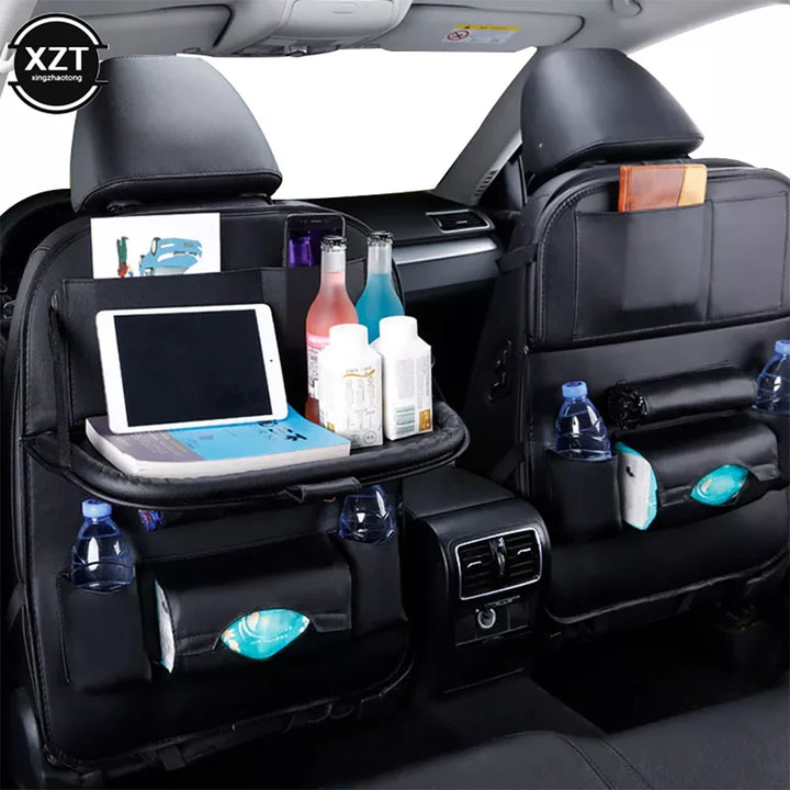 Car Seat Back Organizer Storage Bag Foldable Dining Rack Table Tray Car Storage Organizer Travel Storage Bag Car Accessories