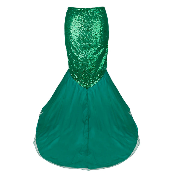 Women Ladies Shiny Sequined Mermaid Tail Skirt Party Photography Cosplay Costume Long Mermaid Tail Halloween Theme Party Dress