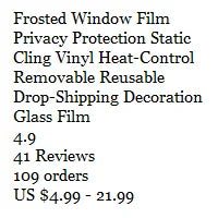 Frosted Glass Sticker No Glue Window Sticker Privacy for Office Bathroom Bedroom Shop Static Cling Window Film