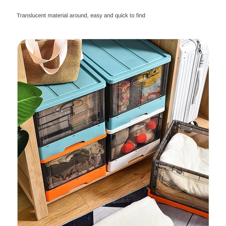 Foldable storage box, clothes storage artifact, household clothes, books, plastic storage box