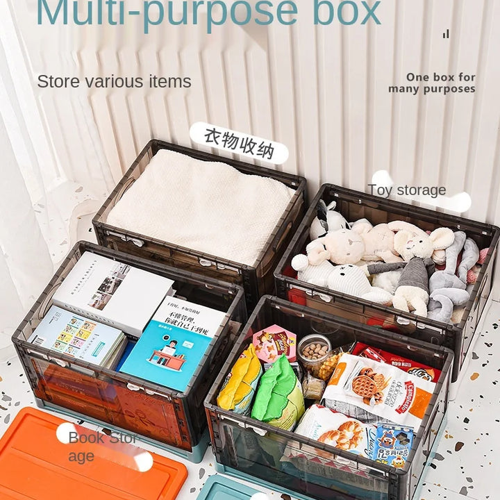 Foldable storage box, clothes storage artifact, household clothes, books, plastic storage box