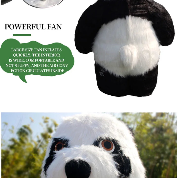 Cute Panda Inflatable Plush Giant Polar Bear Panda Mascot Costume Shopping Mall Promotion Animation Performers Wear Props Dress