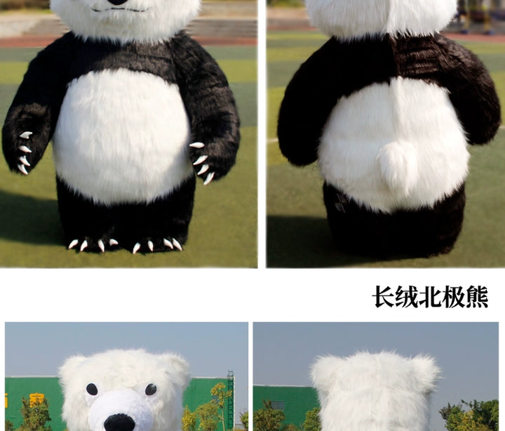 Cute Panda Inflatable Plush Giant Polar Bear Panda Mascot Costume Shopping Mall Promotion Animation Performers Wear Props Dress