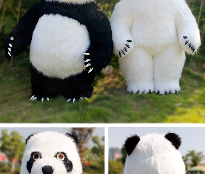 Cute Panda Inflatable Plush Giant Polar Bear Panda Mascot Costume Shopping Mall Promotion Animation Performers Wear Props Dress