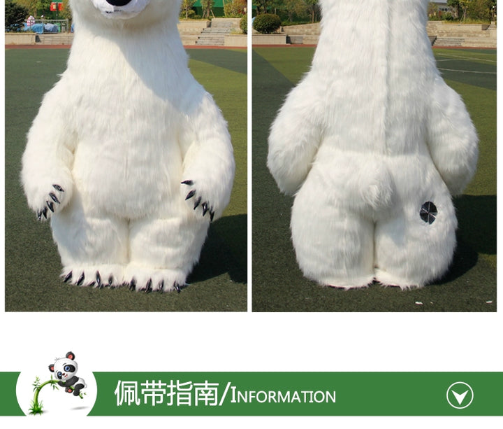 Cute Panda Inflatable Plush Giant Polar Bear Panda Mascot Costume Shopping Mall Promotion Animation Performers Wear Props Dress