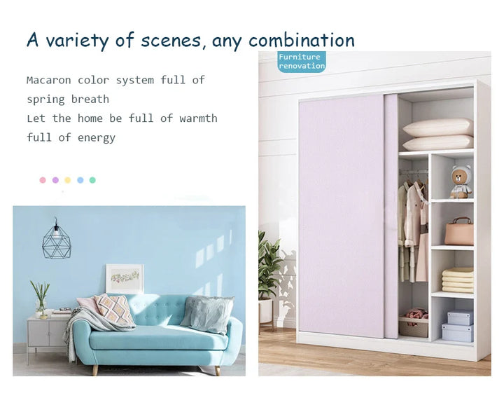 45cm Self-adhesive Renovation Home Cabinet Kitchen Waterproof Wall Stickers PVC Thickened DIY Solid Color Wallpaper