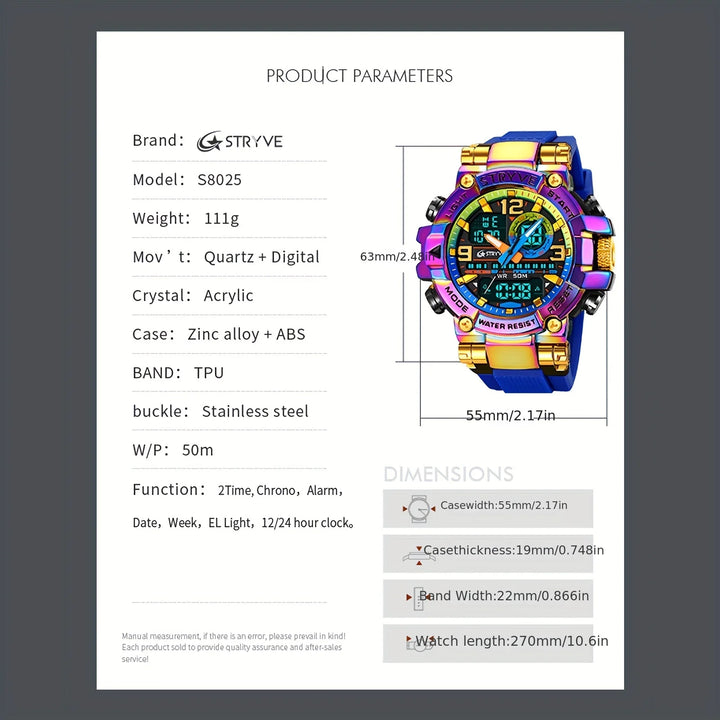 Sports Colorful Luminous Electronic Waterproof Watch Multifunctional Middle School Students' Watch