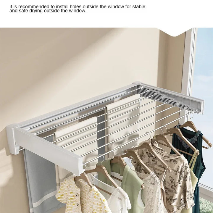 Invisible Towel Rack for Bathroom and Balcony - Foldable, Wall-Mounted, Retractable Drying Rack for Indoor Use