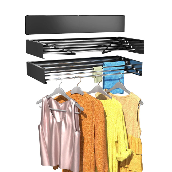 Stainless Steel Laundry Drying Rack, Collapsible Wall Mounted, Space Saving, Clothes Drying Rack, Foldable, 80cm