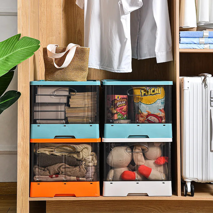 Foldable storage box, clothes storage artifact, household clothes, books, plastic storage box