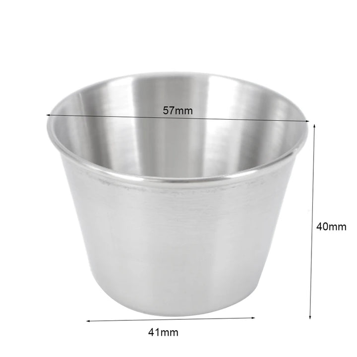 12 Pcs Stainless Steel Condiment Sauce Cups,Commercial Grade Dipping Sauce Cups,Ramekin Condiment Cups Portion Cups