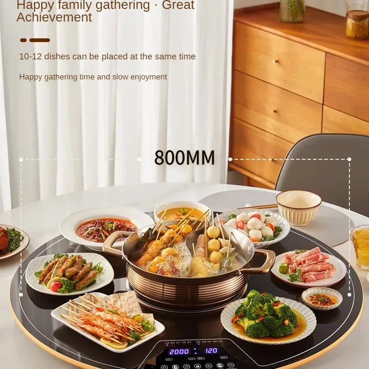 Hot Pot Dishes Warming Plate Household Dining Table Electric Rotating Plate Food Insulation Board Dishes Warming Keeping Plate