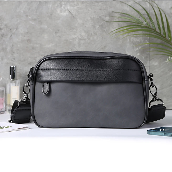 Men Shoulder Bag Leather Casual Business Messenger Bag Men Fashion Shoulder Crossbody Bag Small Square Plaid Designer Sling Bags