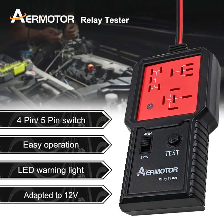 Aermotor 12V Car Relay Tester Electronic Automotive Relay Detector Auto Battery Checker Alternator Analyzer Diagnostic Tool ﻿