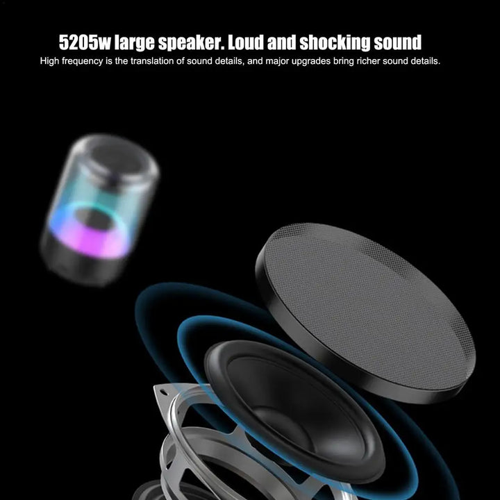 Small Wireless Speaker Outdoor Speaker With Multi-Colors Rhythm Lights Travel Speaker Stereo Sound Electronic Gadgets For Living