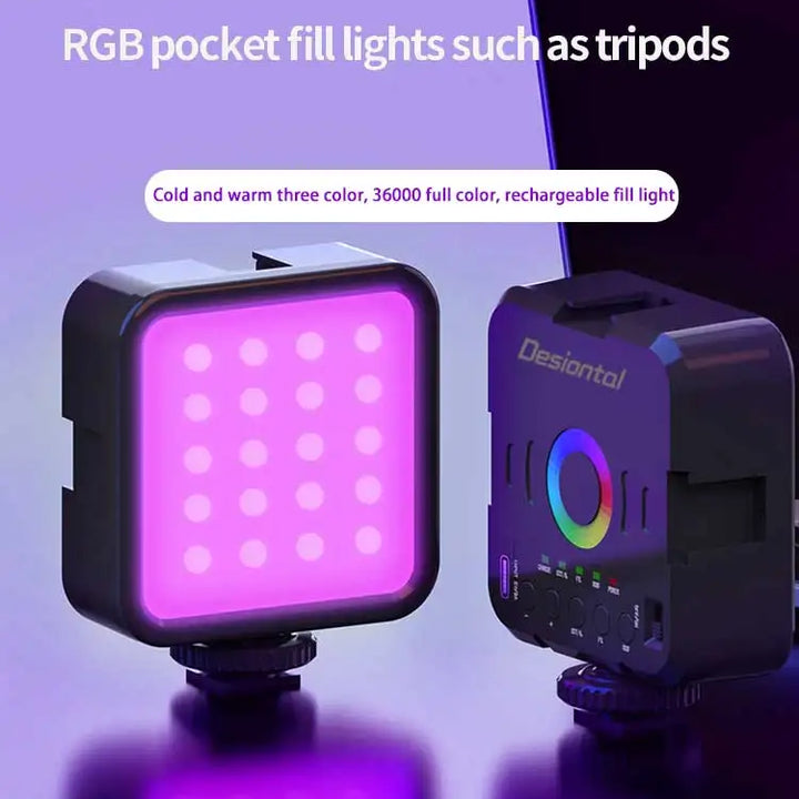 Mini RGB Hot Boot Fill Light Live Photography LED Portable Atmosphere Beauty Mobile Camera Pocket Adjustable