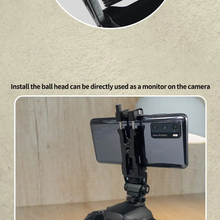 U Clip Phone Holder Extendable 62-87mm Width Clamp Cold Shoe Mount 1/4" ARRI for iphone Camera Cage Phone Stand Tripod Bracket