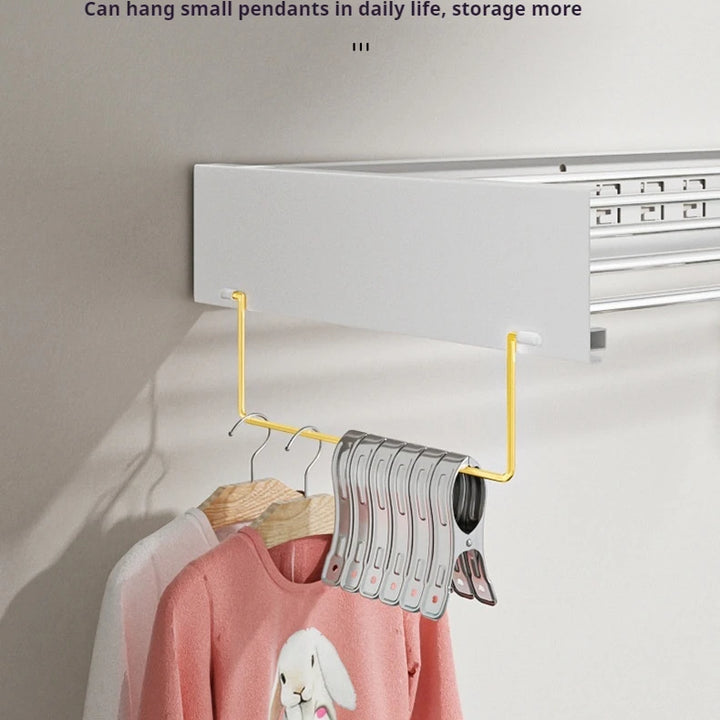 Indoor Folding Clothes Hanger Wall Hanging Invisible Drying Rack  Balcony Clothesline Pole Hanger Towel Rack