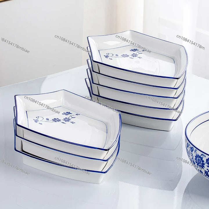 Set plate, net red set, set plate, tableware combination, ceramic dishes, dishes, round tables, dishes, creative household