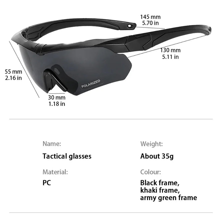 Military Tactical Goggles CS Airsoft Windproof Shooting Glasses HD 3 Lens Motocross Motorcycle Mountaineering Safe Glasses