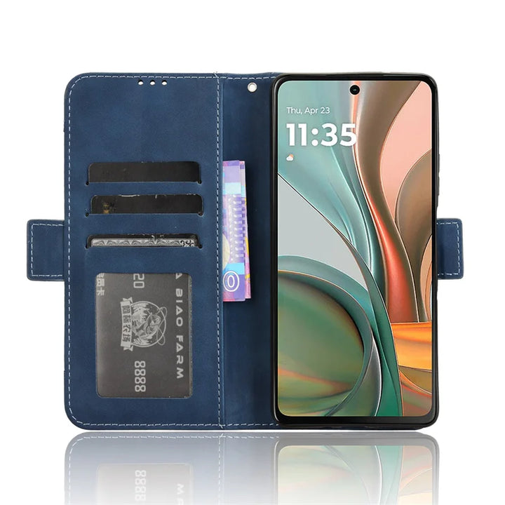 For Motorola Moto G75 5G Luxury leather wallet case Multi card slot for Moto G 75 G75 Magnetic phone case