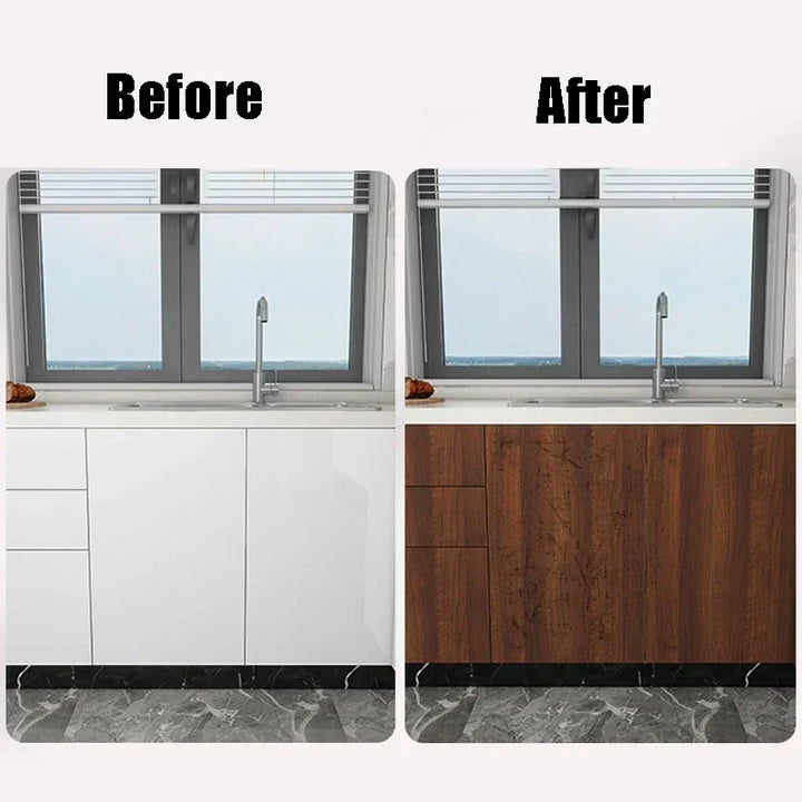 Self Adhesive Wallpaper Heat & Oil Resistant Furniture Renovation Sticker Kitchen Cabinet Table Sink Waterproof Wall Sticker