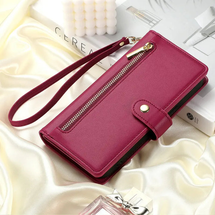 Zipper Leather Flip Case for Xiaomi Poco X6 Pro 5G Luxury Cover Mi Phone Poco F6 M6 Pro X 6 F 4G Magnet Book Funda Crossbody Bag