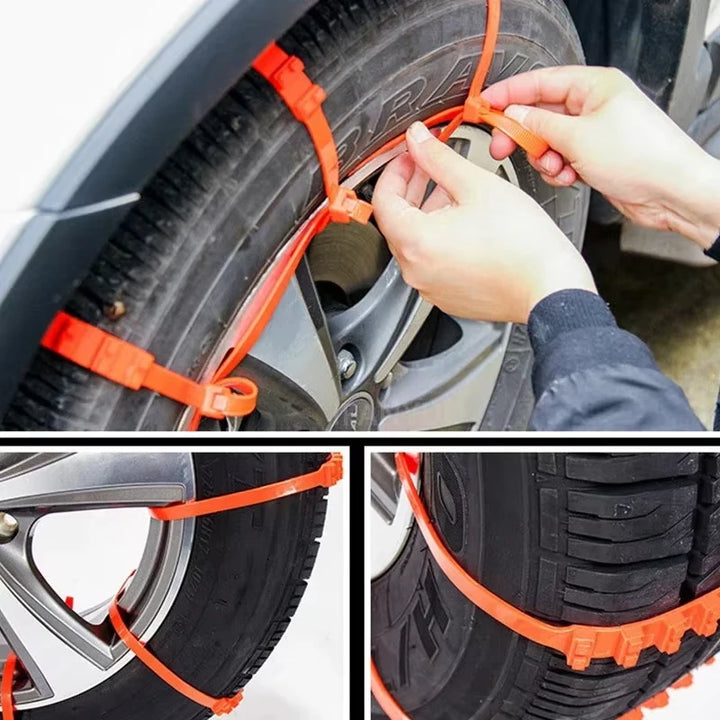 10-40PCS Car Tire Chains Anti-Skid Tyre Cable Ties Motorcycle Auto Outdoor Snow Tire Tyre Anti Skid Chain Emergency Accessories