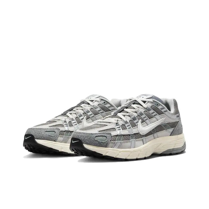 NIKE P-6000 Metallic Silver PRM NA Men's Sports Shoes Training Low Top Breathable Plaid Lightweight Running Shoes Casual Shoes