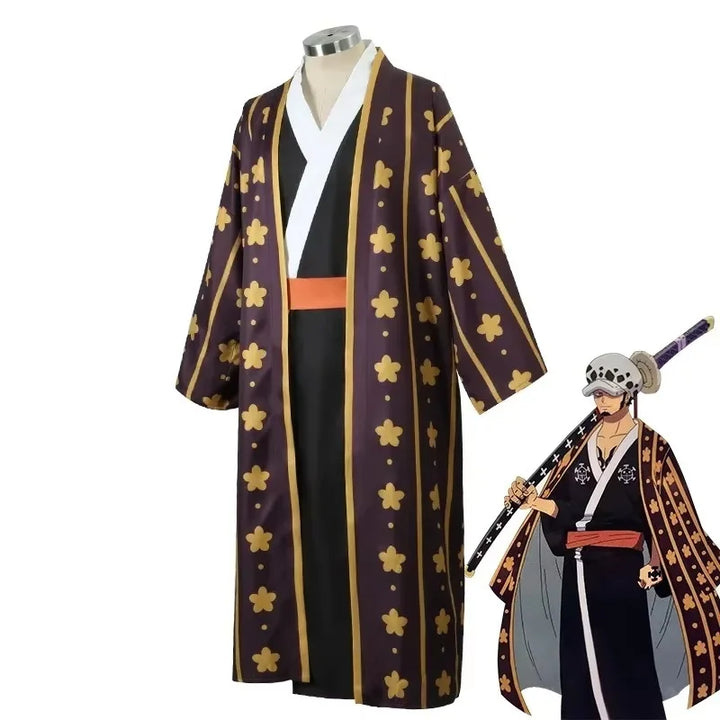 Trafalgar Law Cosplay Costume Anime Figures Digital Printing Kimono Uniform Full Set Halloween Carnival Party Suit Man