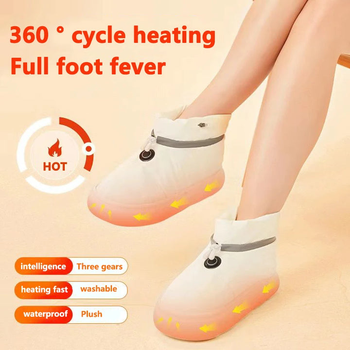 Heated Slippers Men women Non-SlipHeating Thermal shoes with 5000mAhRechargeable Battery keep Feet warmfor Wwomen office Home