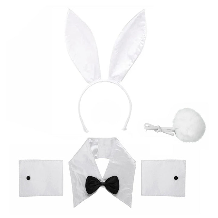 Women Bunny Costume Role Rabbit Headband Tail Bowtie Cuffs Skirt Sexy Photography Props Party Cosplay Masquerade Wear