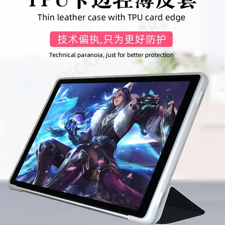 For Teclast P30 T P30T 10.1" Tablet PC Slim Tri-Folding Stand Flip Book Cover Case with Soft TPU Back Shell