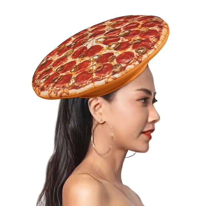 Adult Funny Pizza Hat Cosplay Food Costume Role Play Party Delicious Food Carnival Clothes Accessories For Women Christmas Gifts