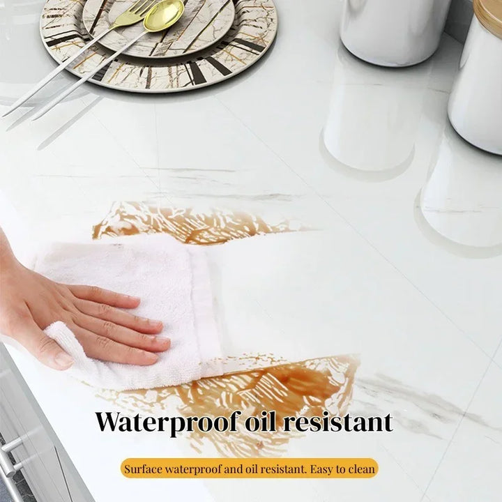 Modern Faux Marble Decor Film for Kitchen Countertop Renovation Waterproof Oil-Proof Wall Sticker Self Adhesive Decorative Films