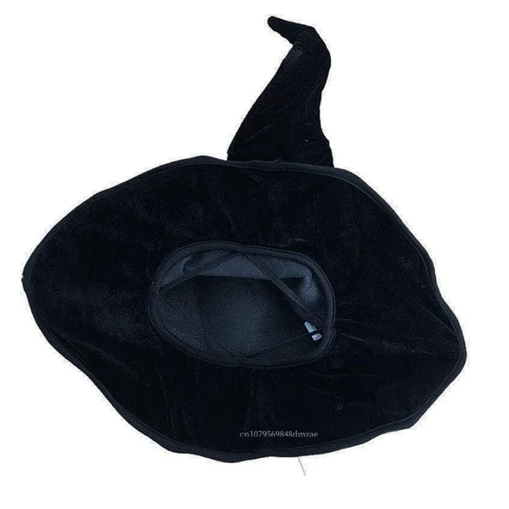 Cospaly Halloween Costume Twist Hat Witch Hat Black Velvet Witch Hat Wizard Velvet Hat Role-playing Accessories