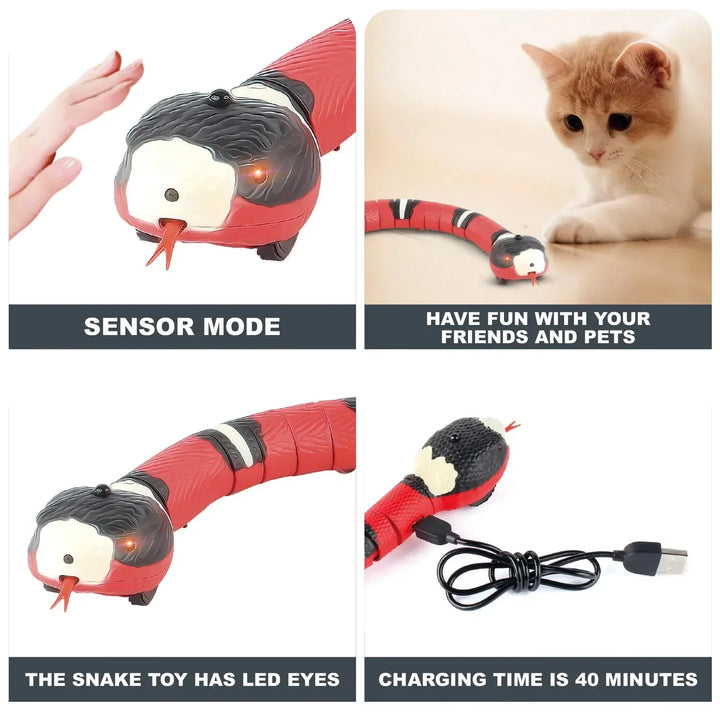 1pcs Intelligent sensing snake automatic electric cat toy pet interactive toy dog game toy cat accessories