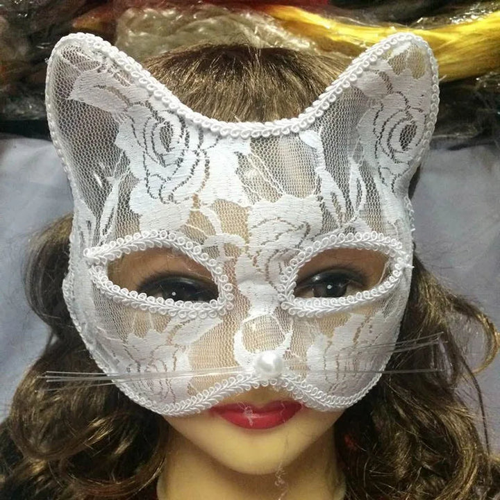 Sexy Lace Mask Women Cat Cosplay Supplies Dance Party Performance Masquerade Fox Mask Couple Animal Face Decor Eyes Accessories