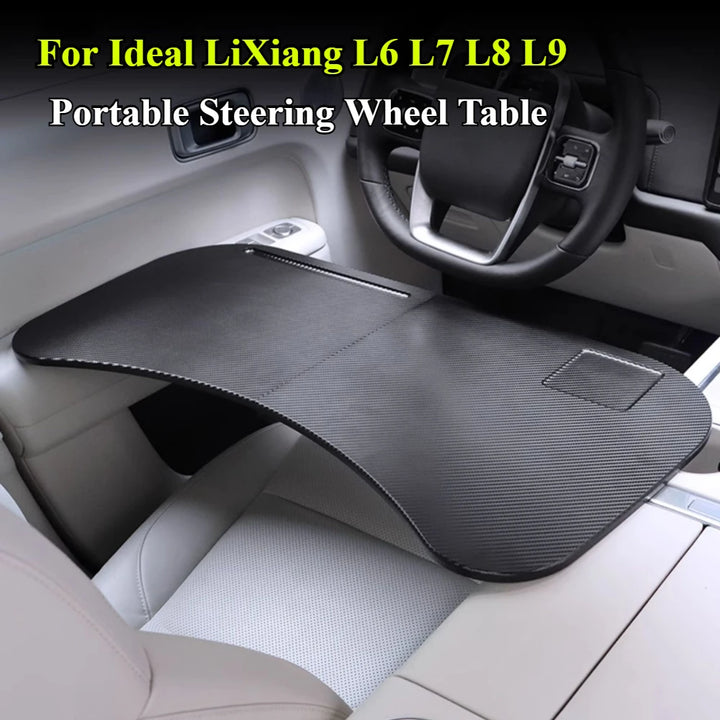 For Leading LI Lixiang L6 L7 L8 L9 2024 Driver's Steering Wheel Table Car Foldable Carbon Fibre Food Tray Car Drink Holder Table