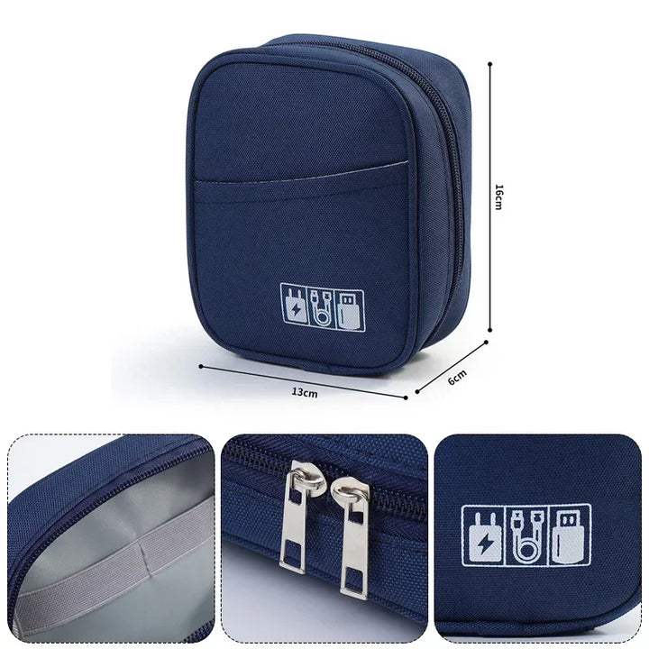 Multi Functional Oxford Data Cable Storage Bag Electronic Protection Box Earphone Storage Case Portable Digital Accessories﻿