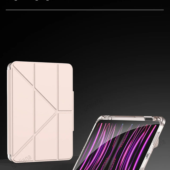 Case Magnetic for iPad Air 11 Cover iPad Air 4 5 10th 10.9 9.7 7th 8th 9th Gen 10.2 3 pro 10.5 11 With Y-Shaped Fold Clasp Funda