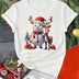 Christmas Women Casual T-Shirt Cartoon Snowman Reindeer Christmas Tree Print Sports Fashion Shirt Round Neck Loose Versatile Top