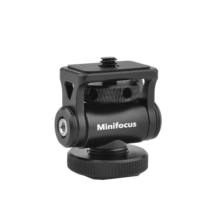 Minifocus Monitor Holder Cold Shoe Mount for Camera Field Monitors Microphone Hot Shoe 180 Degree Tilt Adjustable Mount Bracket