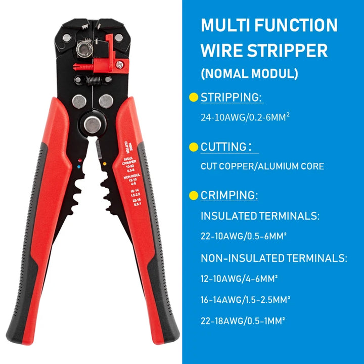 Crimper Cable Cutter Adjustable Automatic Wire Stripper Multifunctional Stripping Crimping Pliers Terminal Hand Tool