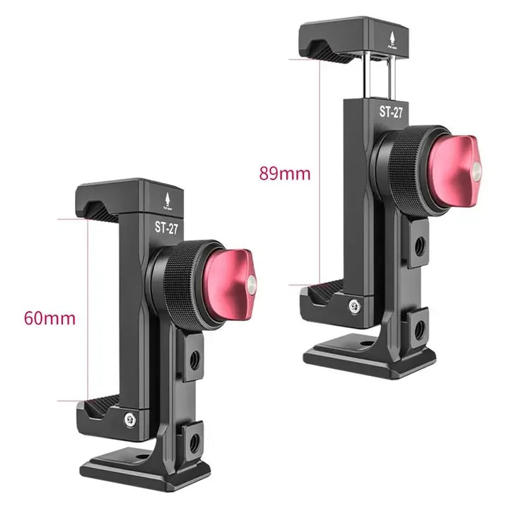 Ulanzi ST-27 Universal Metal Mobile Phone Clip With 1/4 Screw Cold Mount Flip Mirror For Bracket Selfie Tripod Stand Mount Clamp