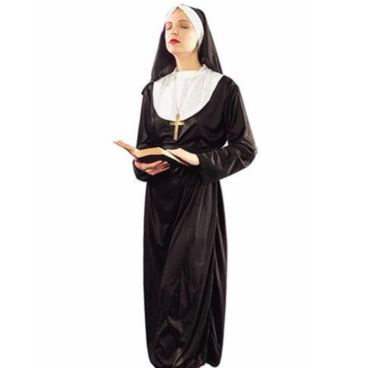 Halloween Costume Prom Cosplay Priestess Nun Dress 2pcs Set for Women